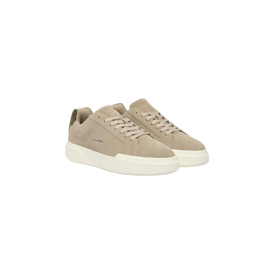 Gray Leather Low Top Sneakers