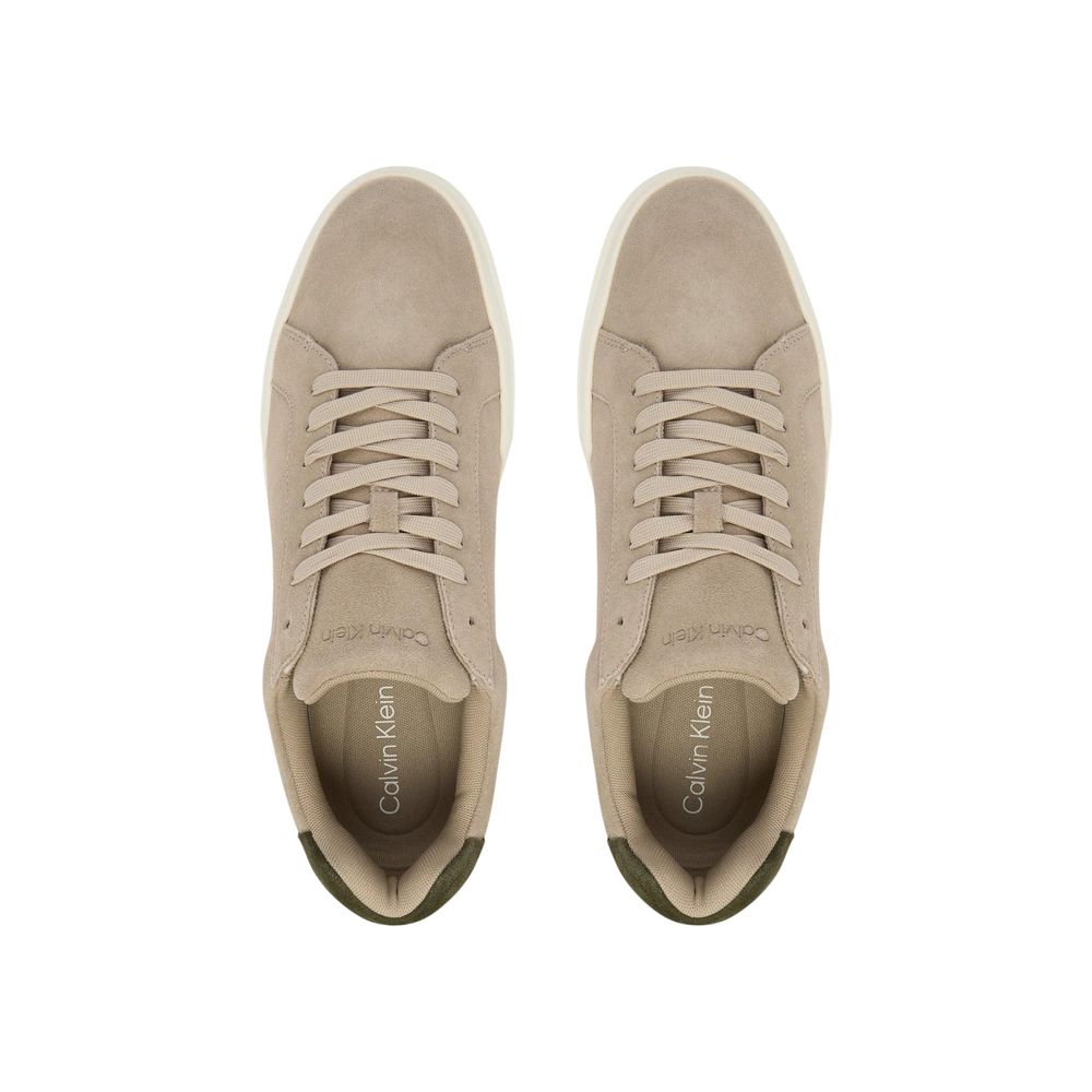Gray Leather Low Top Sneakers