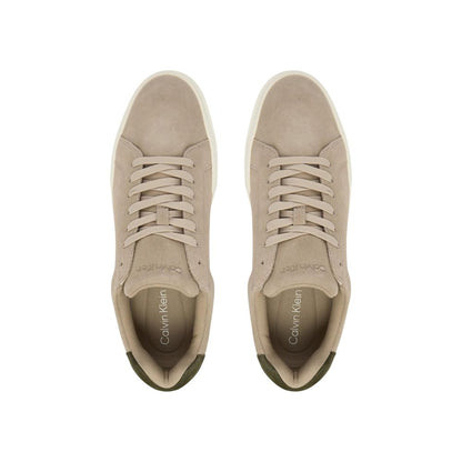 Gray Leather Low Top Sneakers