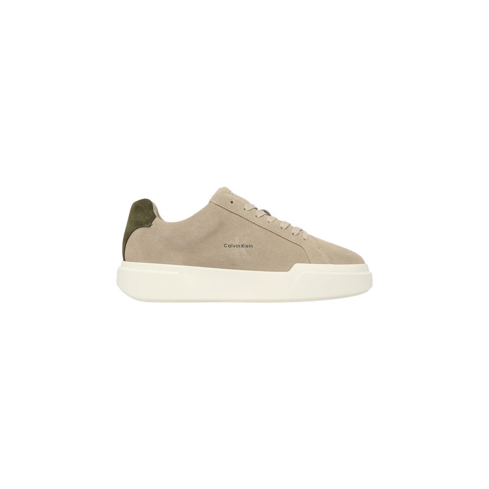 Gray Leather Low Top Sneakers