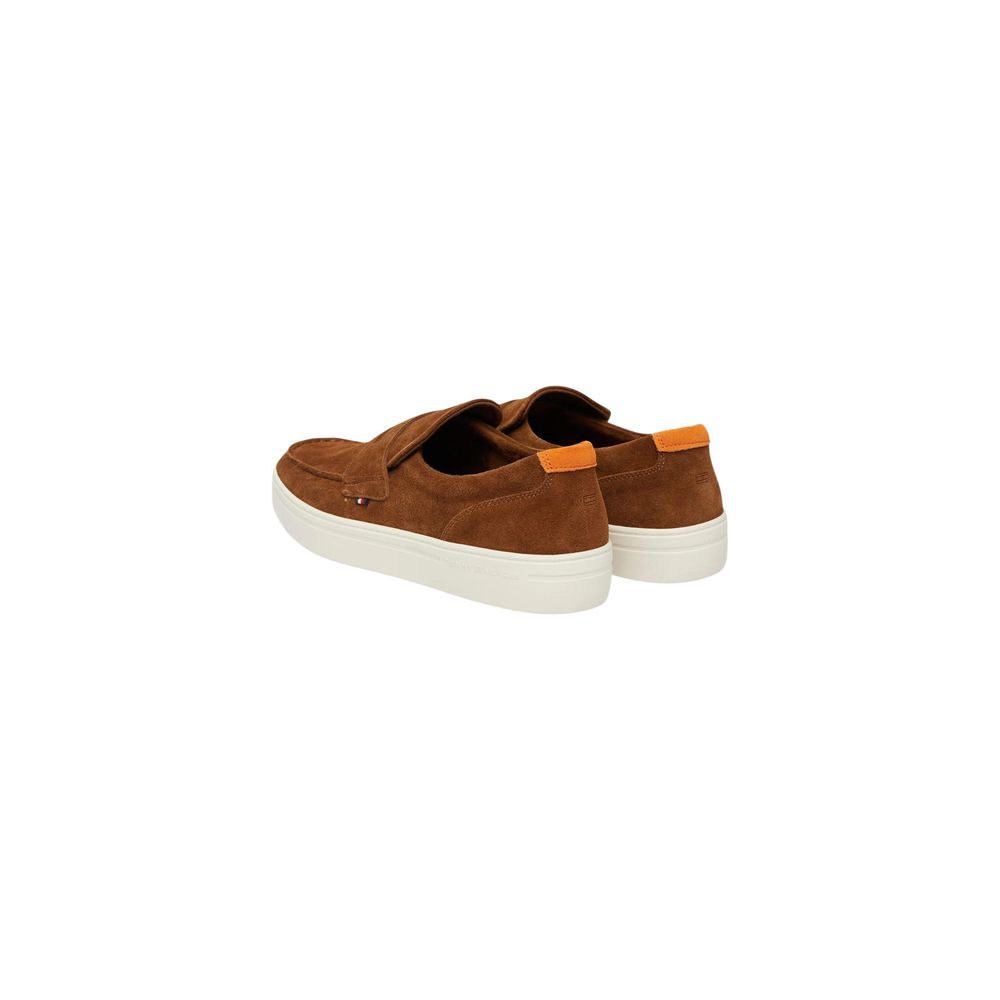 Brown Suede Leather Slip-On Loafers