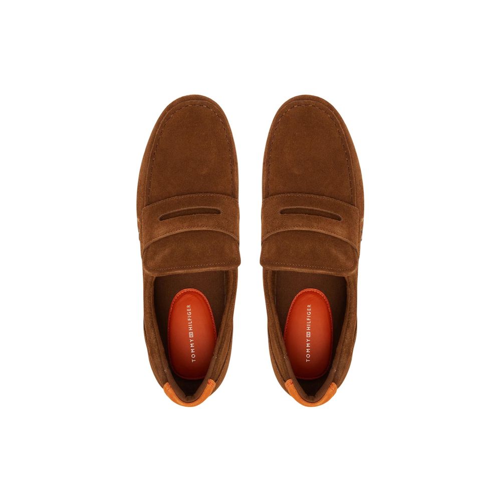 Brown Suede Leather Slip-On Loafers