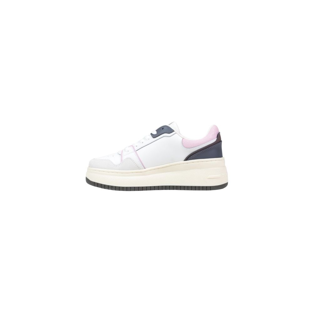 White Suede Leather Platform Sneakers