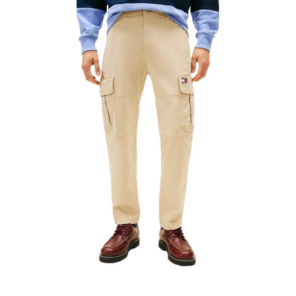 Beige Recycled Cotton Cargo Pants