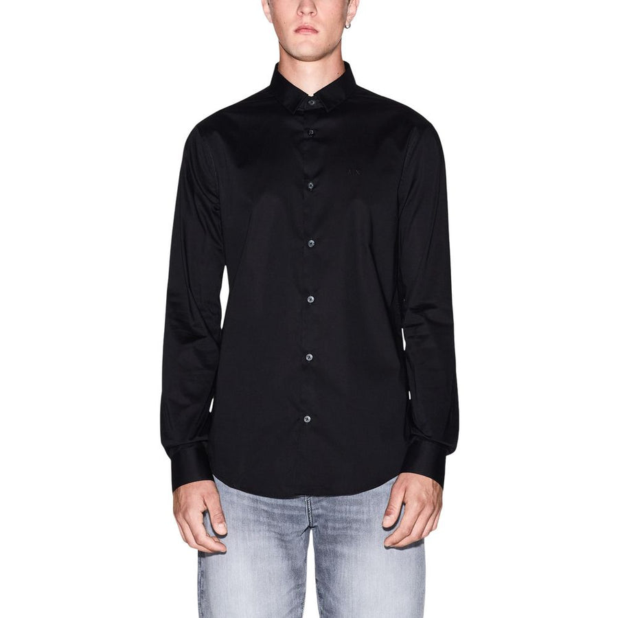 Black Cotton Dress Shirt