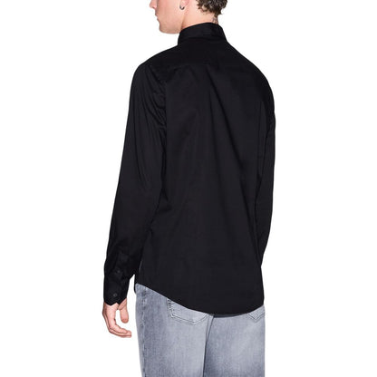 Black Cotton Dress Shirt