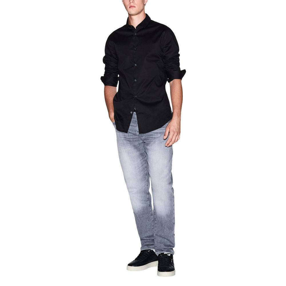 Black Cotton Dress Shirt