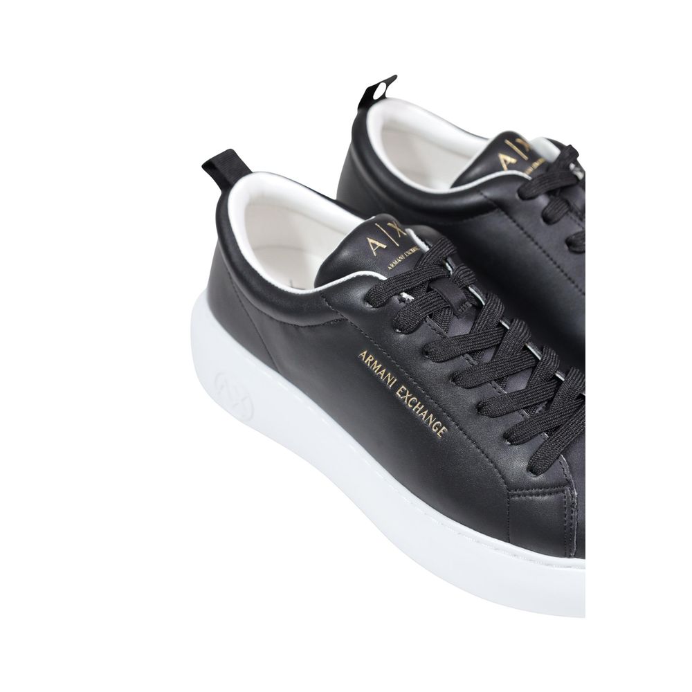 Black Leather Low Top Sneakers