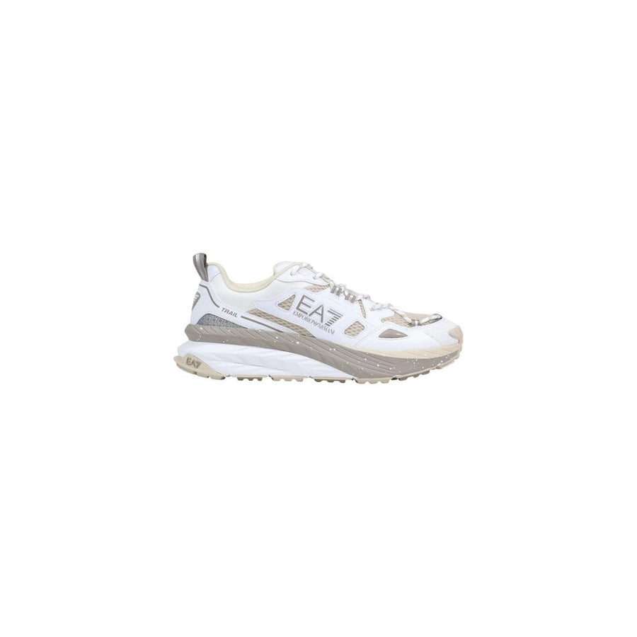 White Polyester Athletic Sneakers