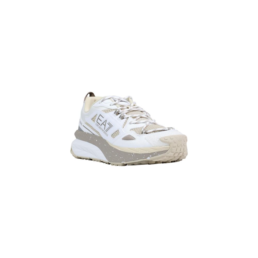 White Polyester Athletic Sneakers