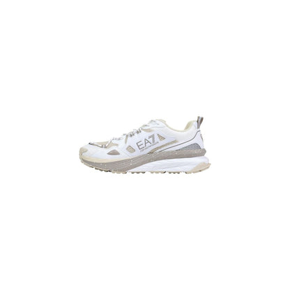 White Polyester Athletic Sneakers