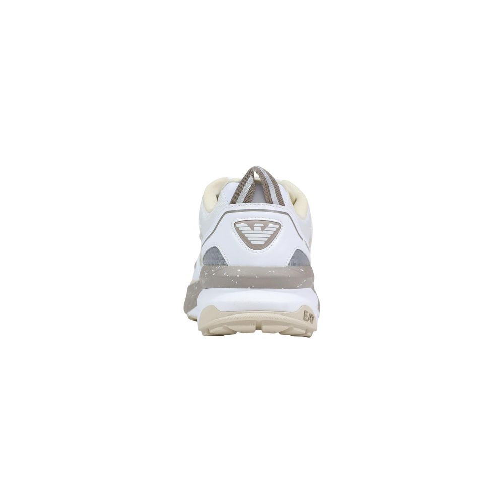 White Polyester Athletic Sneakers