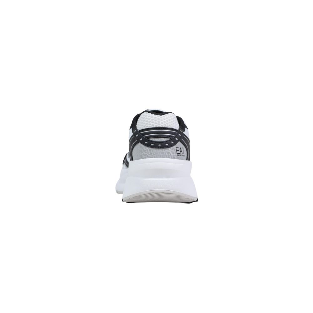 Black And White Polyester Athletic Sneakers
