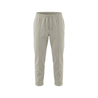 Beige Polyester Casual Pants