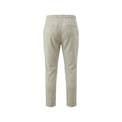 Beige Polyester Casual Pants