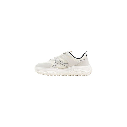 White Polyester Athletic Sneakers