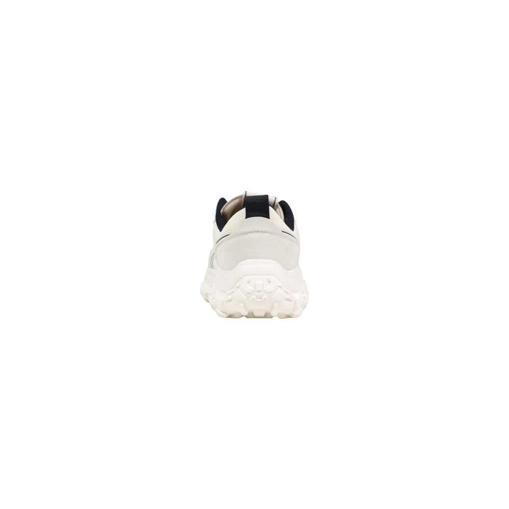 White Polyester Athletic Sneakers