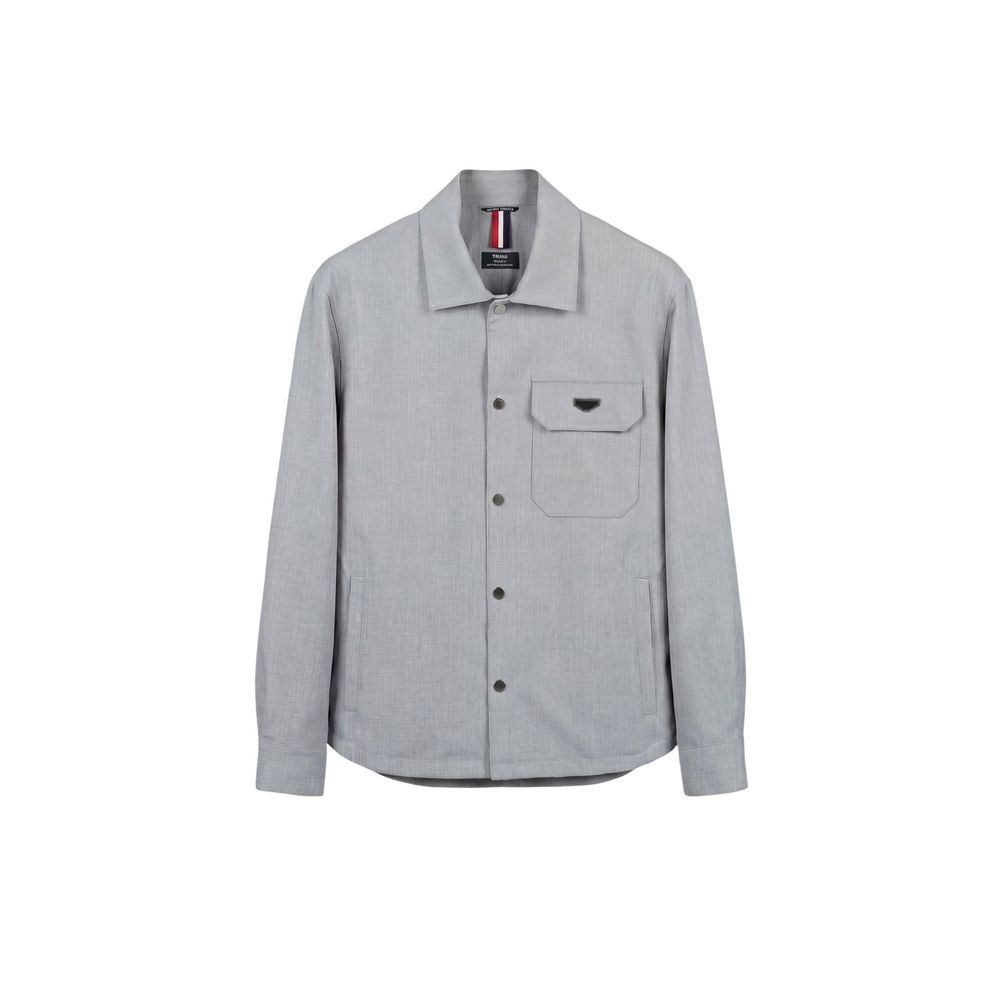Gray Polyester Dress Shirt