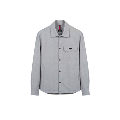 Gray Polyester Dress Shirt