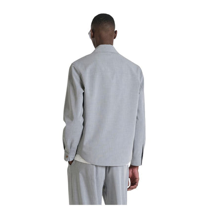 Gray Polyester Dress Shirt