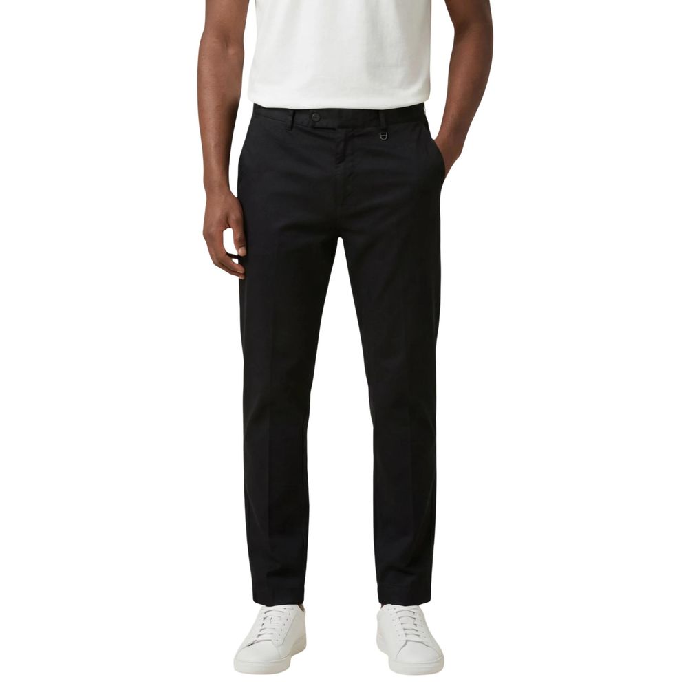 Black Cotton Casual Pants