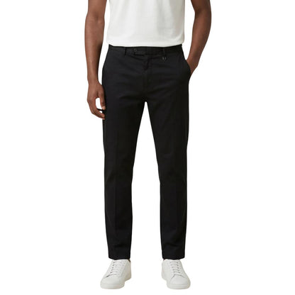 Black Cotton Casual Pants