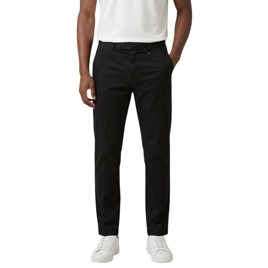 Black Cotton Casual Pants