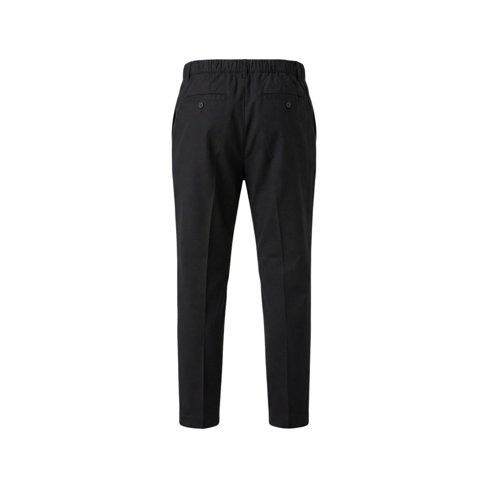 Black Cotton Casual Pants