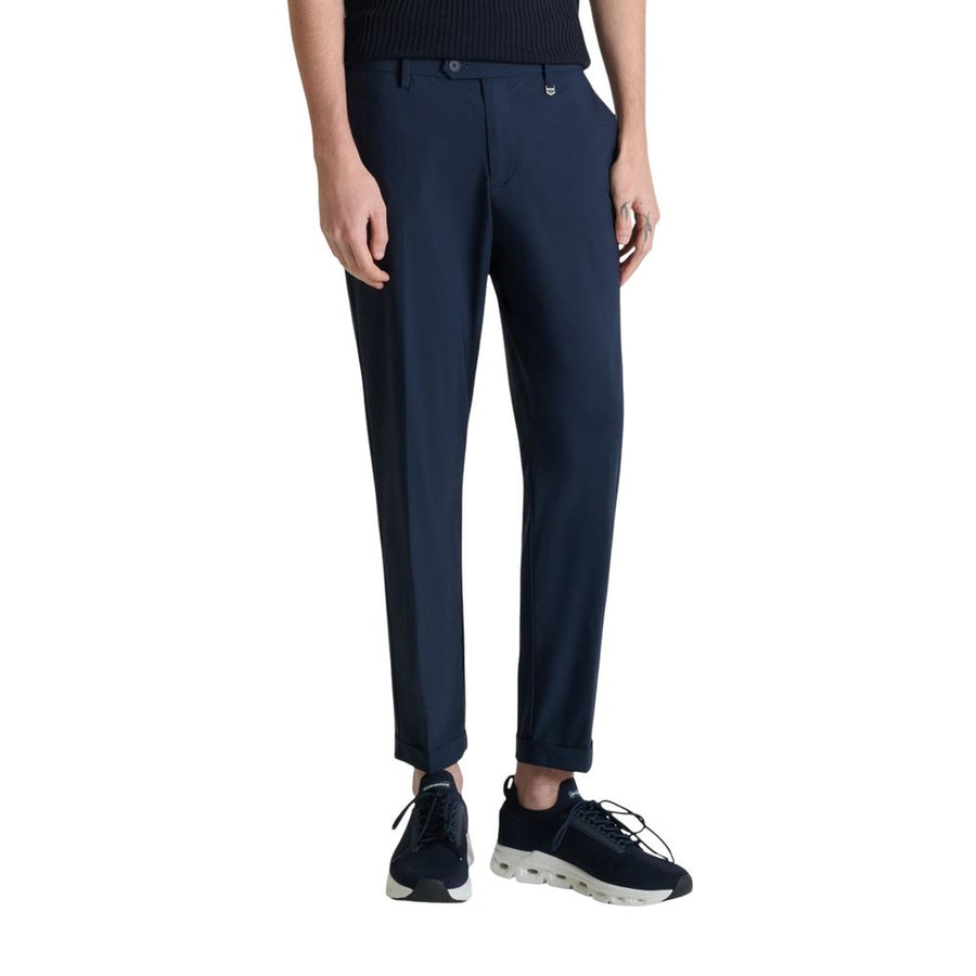 Blue Polyamide Dress Pants