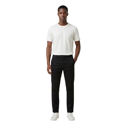 Black Cotton Casual Pants