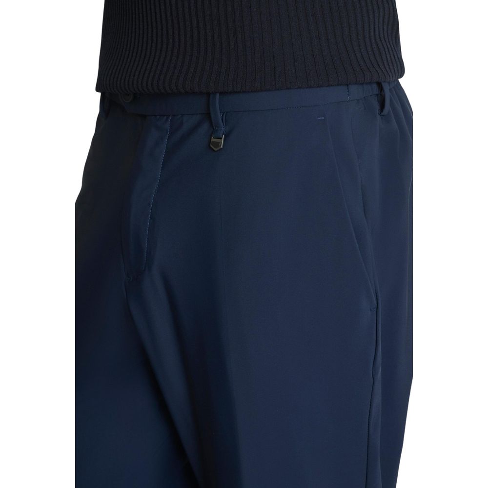 Blue Polyamide Dress Pants