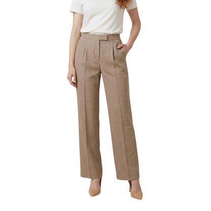 Beige Viscose Dress Pants