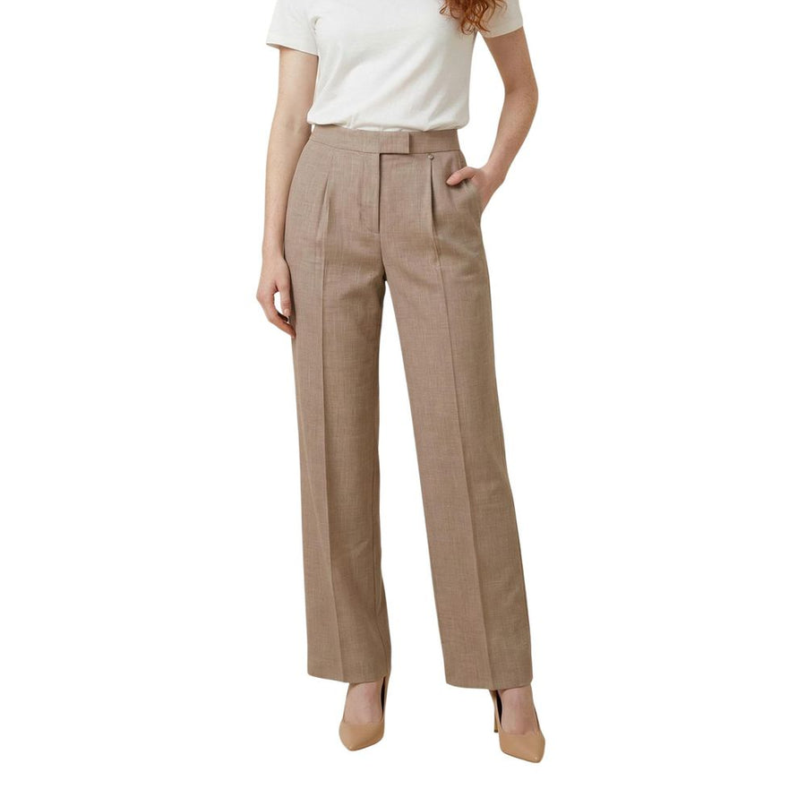 Beige Viscose Dress Pants