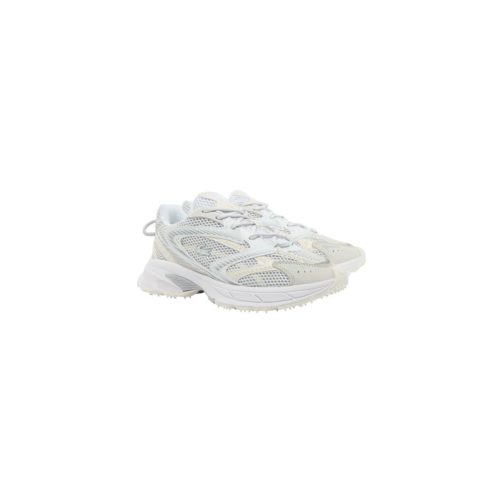 White Recycled Polyester Athletic Sneakers