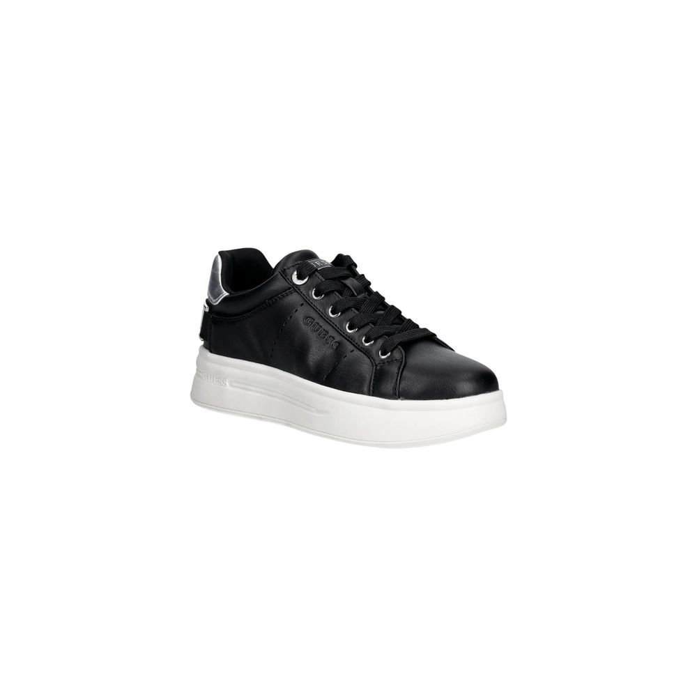 Black Polyethylene Platform Sneakers