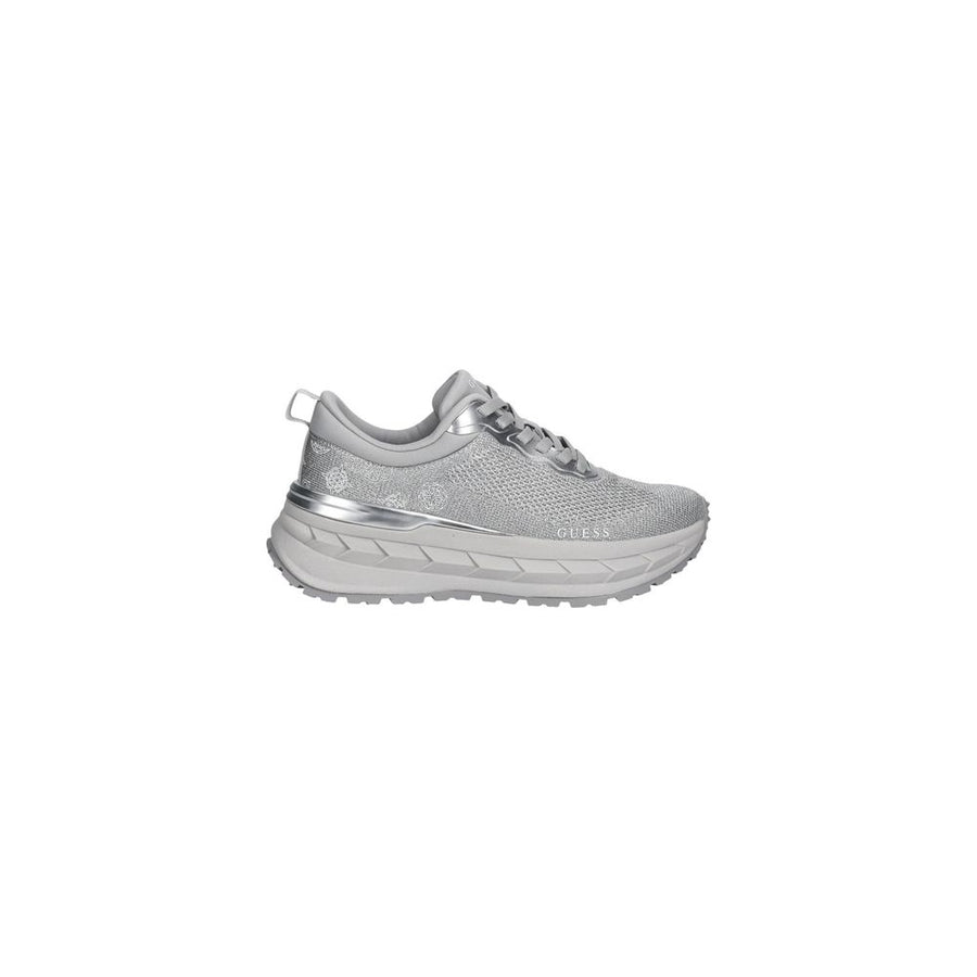 Silver Polyester Chunky Sneakers