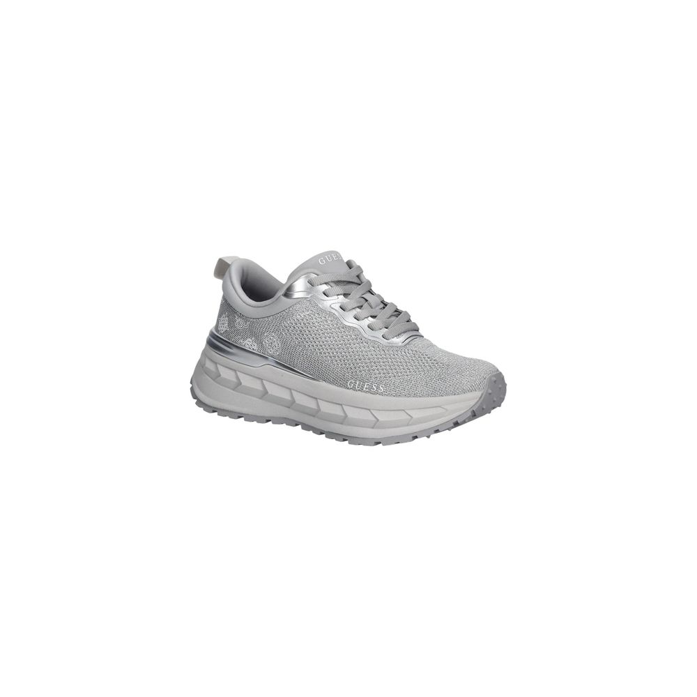 Silver Polyester Chunky Sneakers