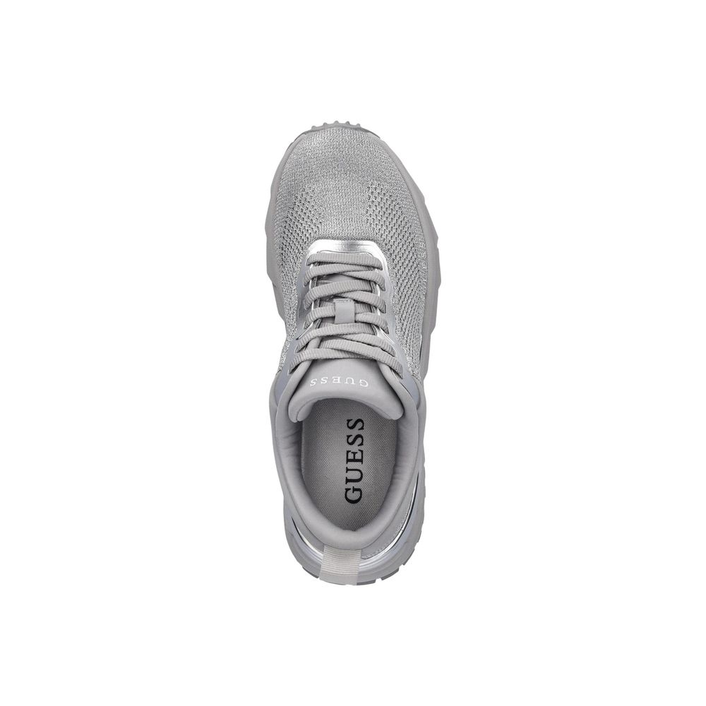 Silver Polyester Chunky Sneakers