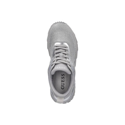 Silver Polyester Chunky Sneakers
