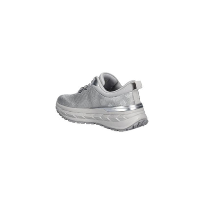 Silver Polyester Chunky Sneakers