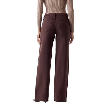 Brown Lyocell Flared Pants