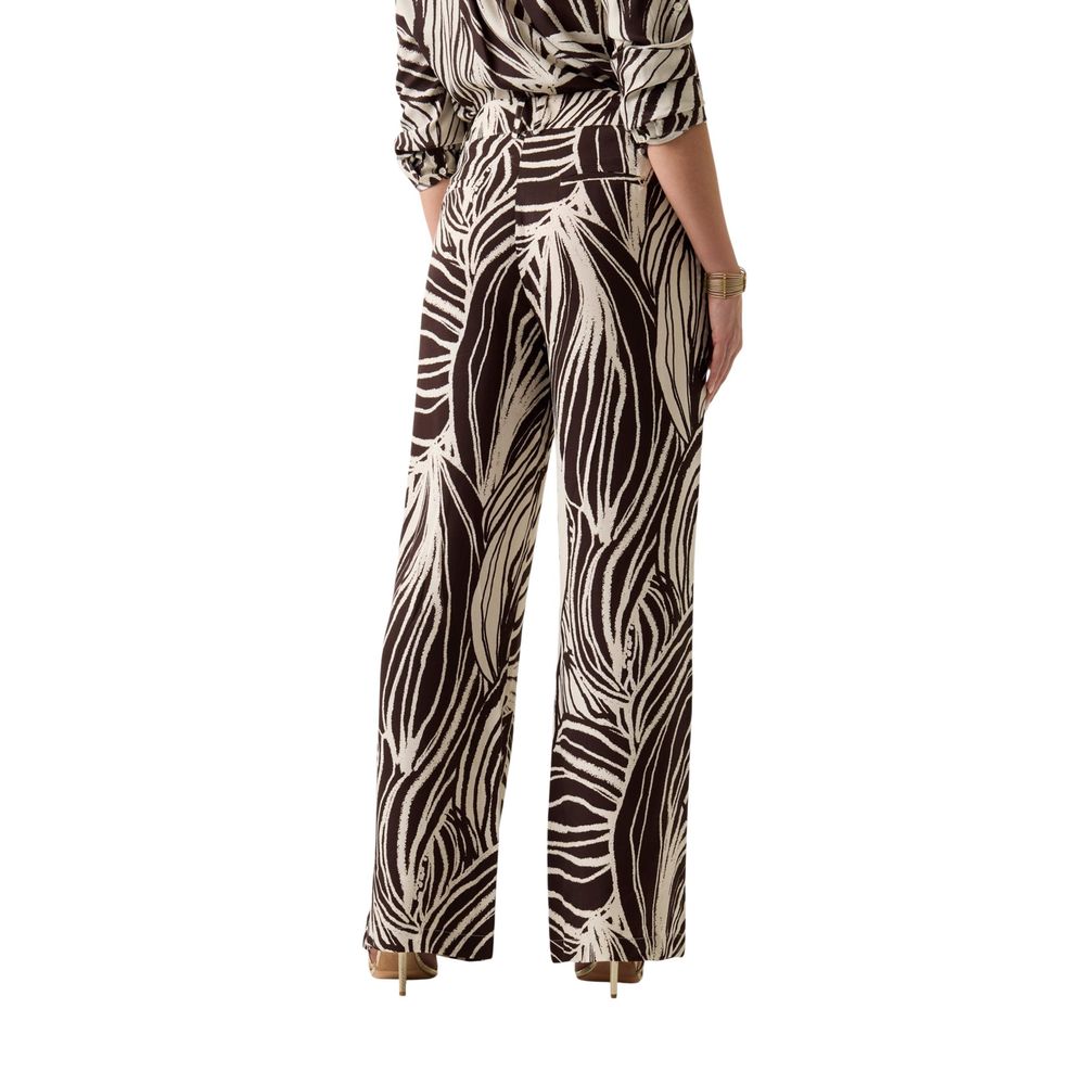 Brown Viscose Casual Pants