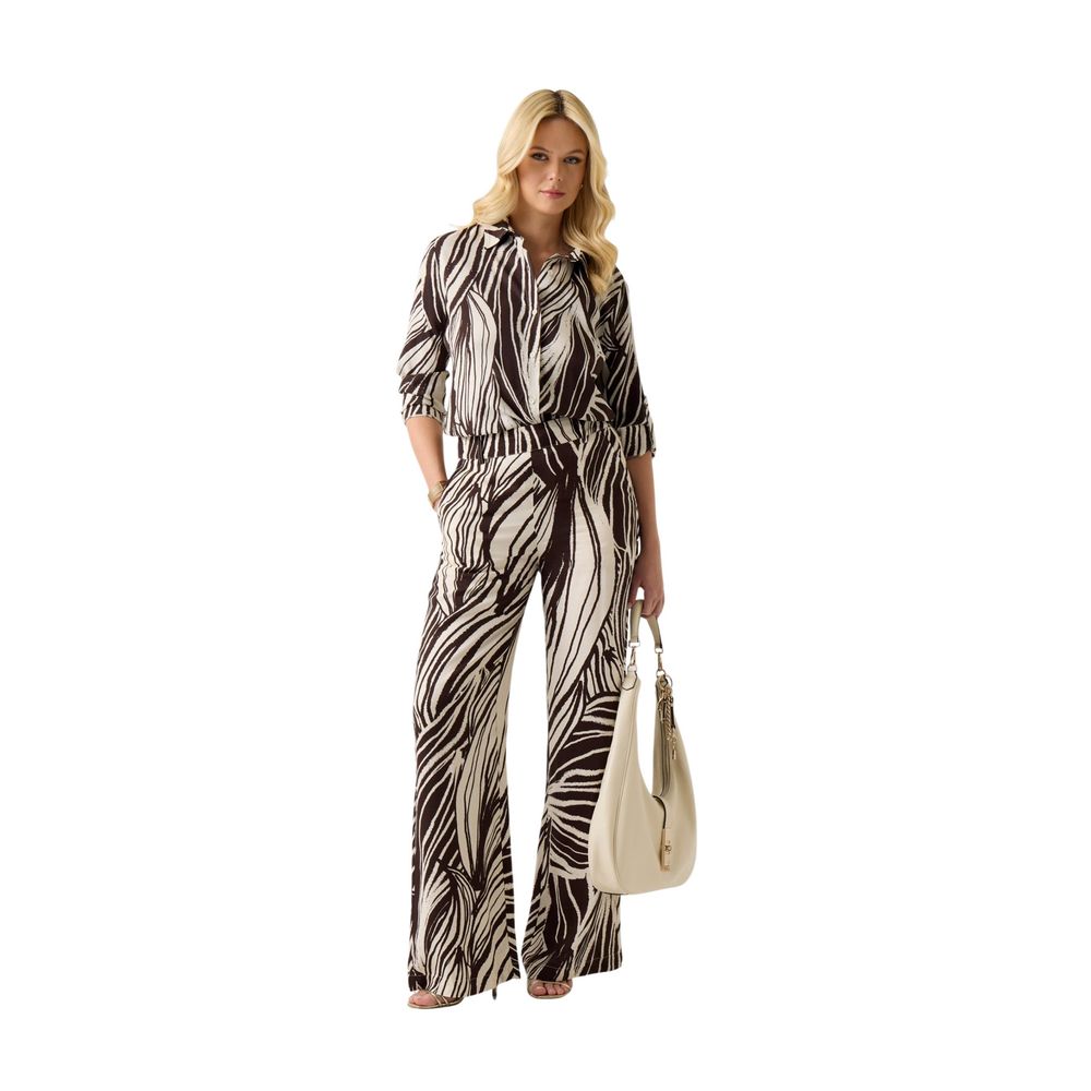 Brown Viscose Casual Pants