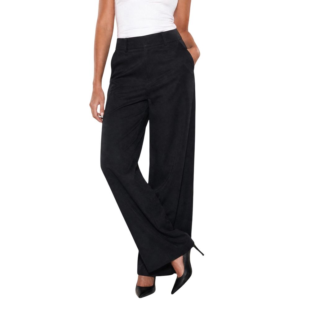 Black Viscose Casual Pants