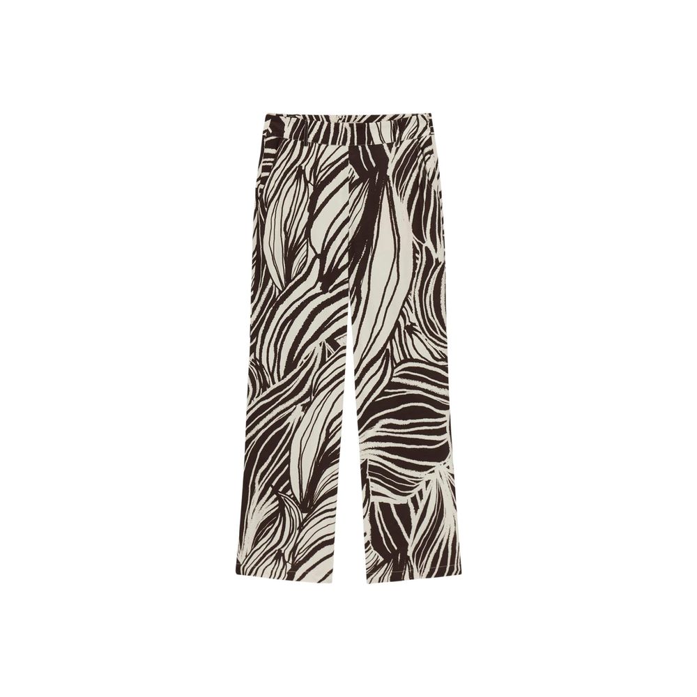 Brown Viscose Casual Pants