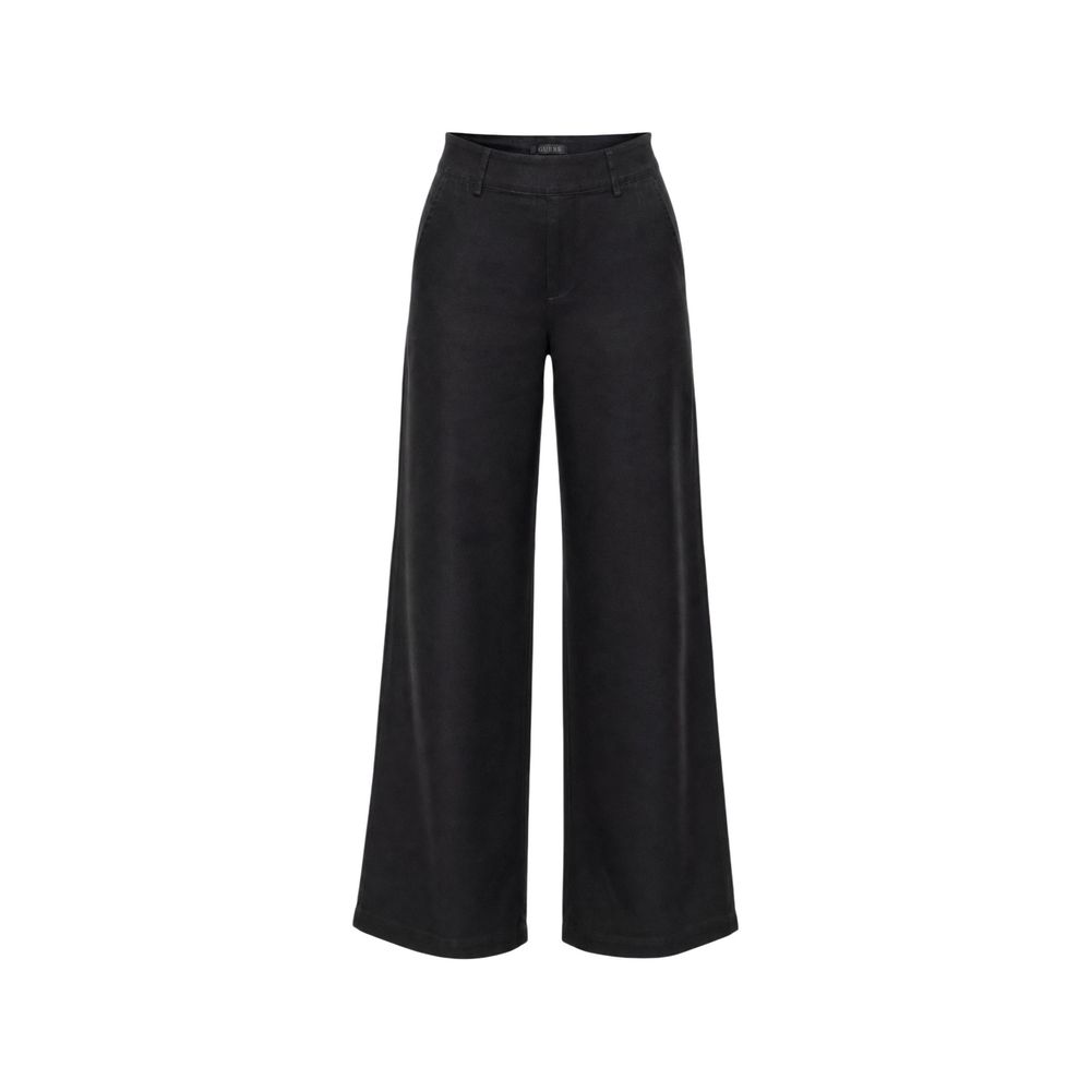 Black Viscose Casual Pants