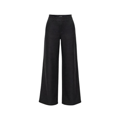 Black Viscose Casual Pants
