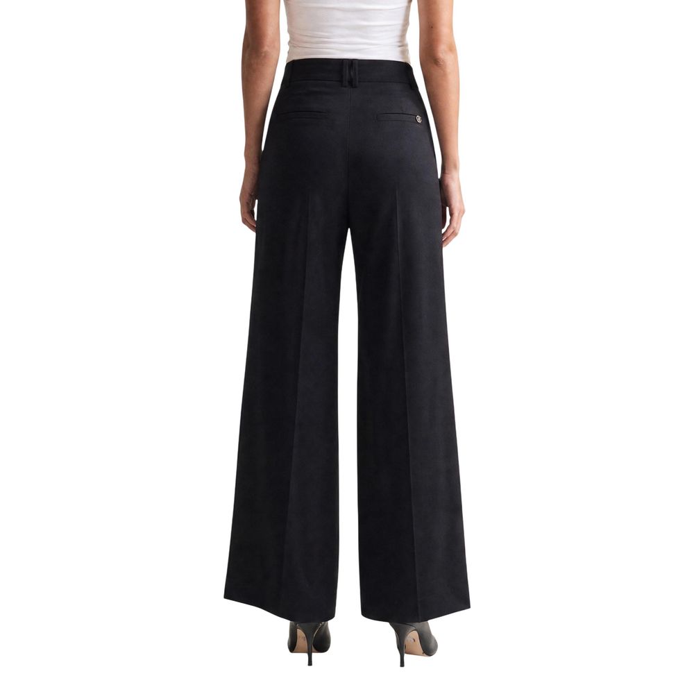 Black Viscose Casual Pants