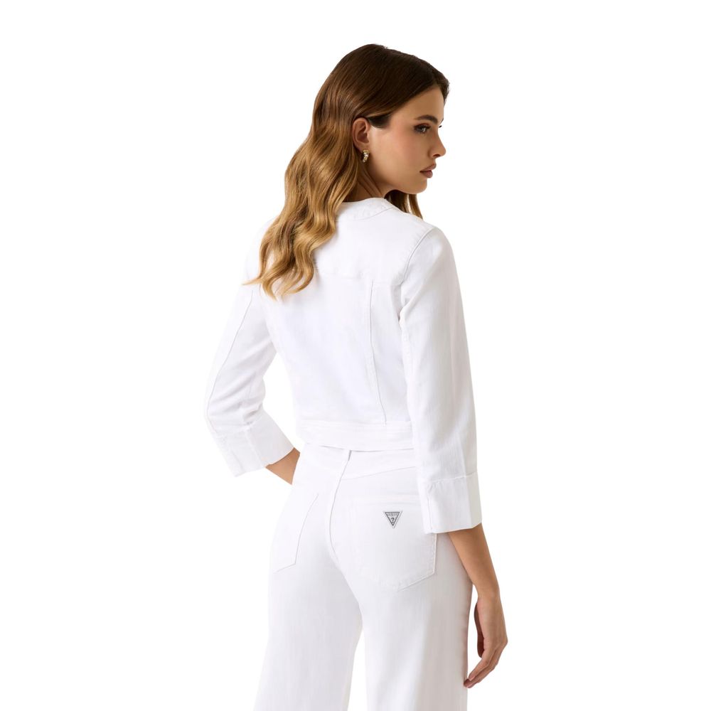 White Cotton Full-Length Jacket