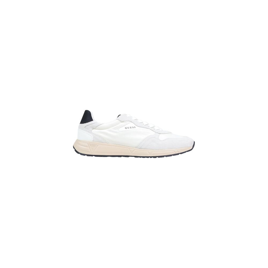 White Polyester Athletic Sneakers